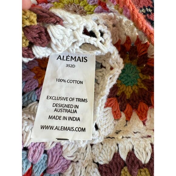 Alemais Crochet Maxi Dress 6 Granny Square Women's Resort Pool Beach - Picture 4 of 12